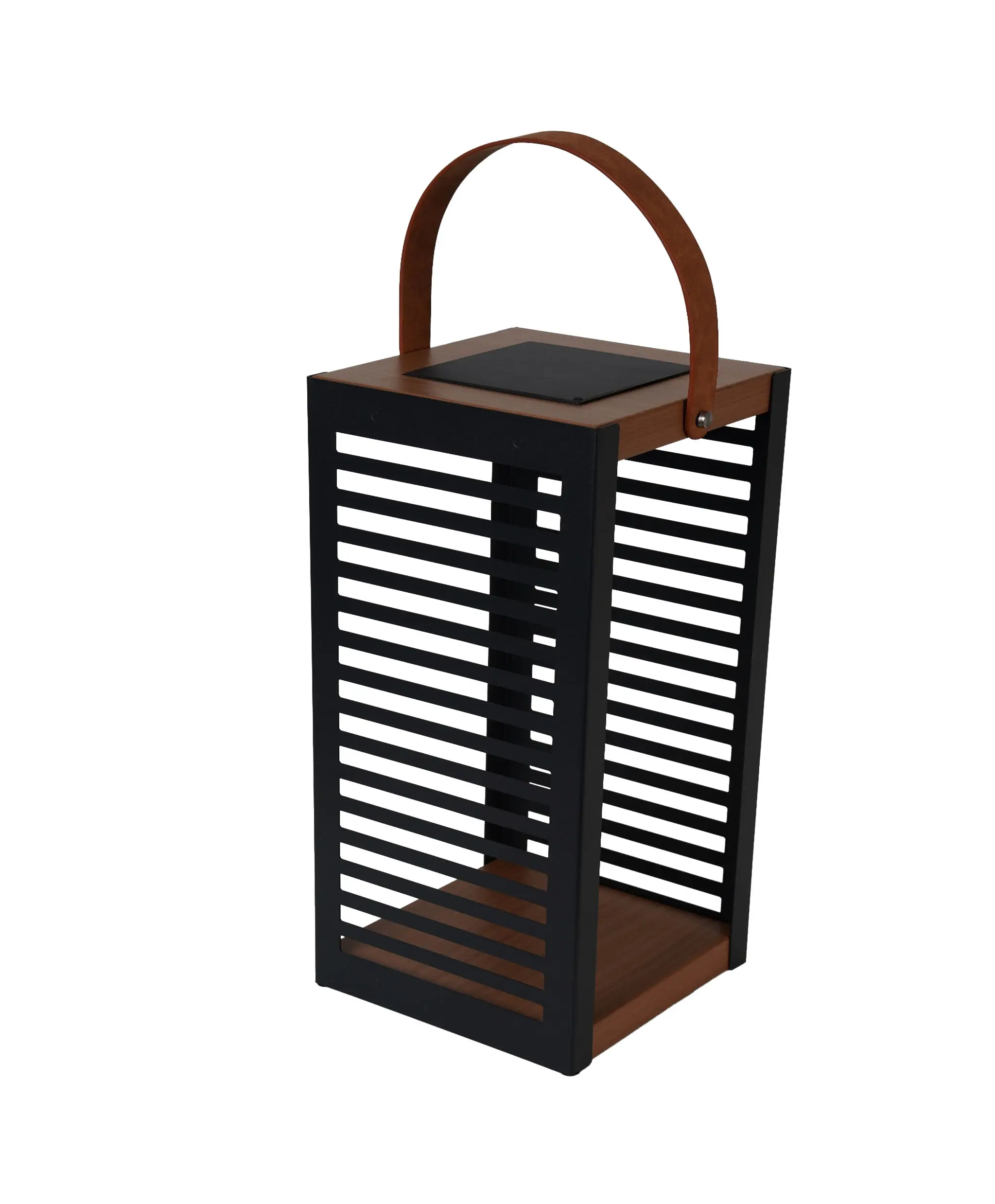 Black Small-Size Wood Grain Lantern - Home & Garden Decor Accessory for Home Improvement, Garden Supplies White Ornaments Light