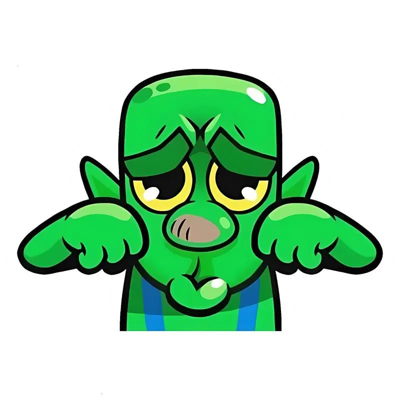 Goblin Crying Emote Graphic Sticker, Clash Royale Funny Meme Sticker, Toxic Gamer Humor