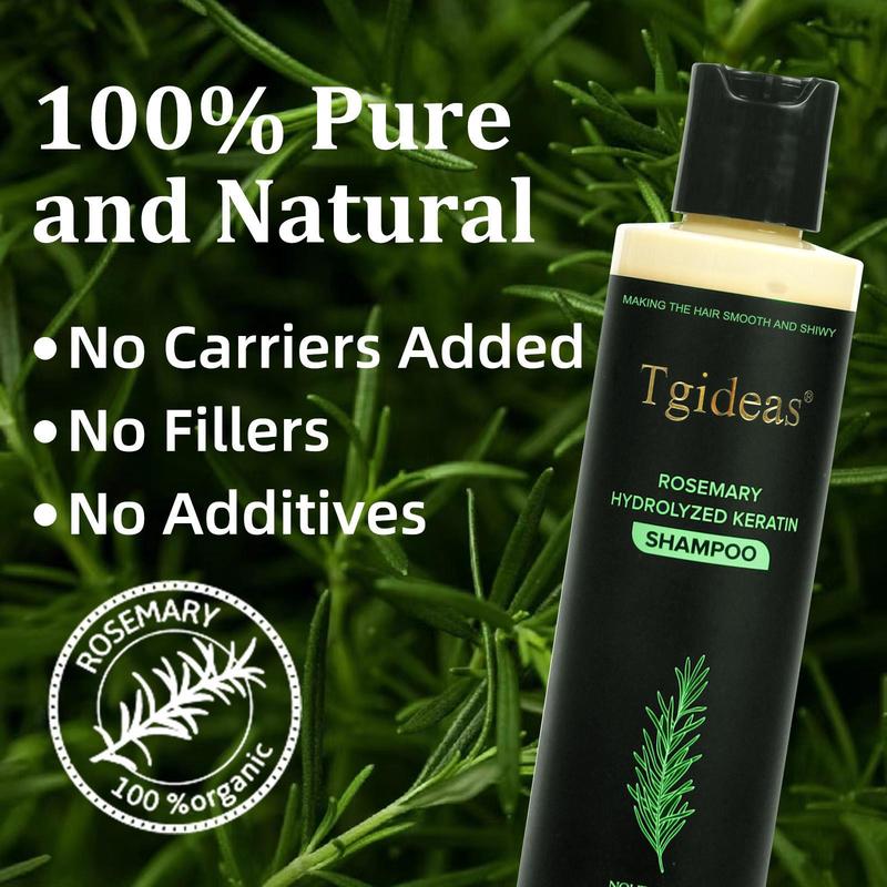 [TikTokShopBlackFriday] Tgideas Rosemary Leaf Oil & Hydrolyzed Keratin Shampoo-Nourishes and Regenerates Hair-Soft and Fluffy for Men and Women Cleansing Conditioner Haircare Biotin Comfort Smooth Foam Calming Clear Soothing Cleanser