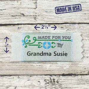 Made For You By Woven fabric labels for sewing knitting crocheting and quilting