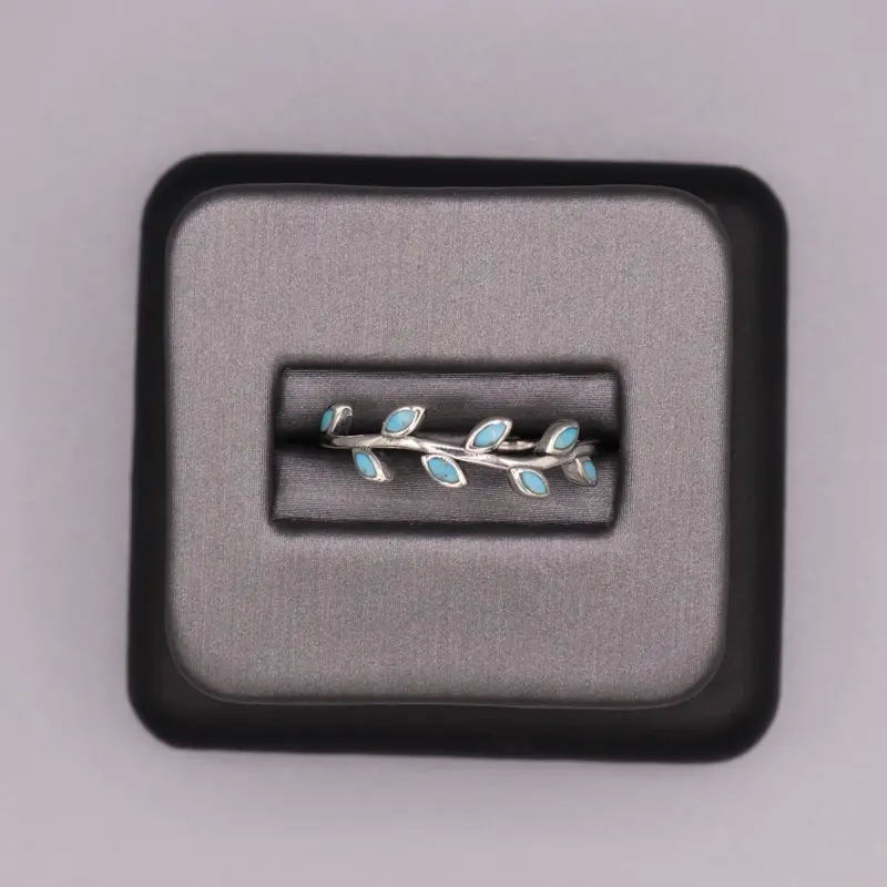 Sterling Silver Stone Ring - Turquoise Vines