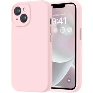 14 Case, Premium Silicone with [Soft Anti-Scratch Microfiber Lining] Shockproof Protective Phone Case for Men Women Girls 6.1", Chalk Pink