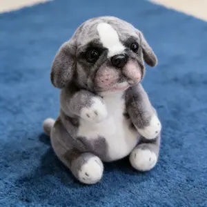 Realistic Bulldog Plush Toy, Huggable Stuffed Animal, Soft Fabric Dog with Expressive Eyes and Ears, Realistic Fur Texture, Cozy Companion Gift