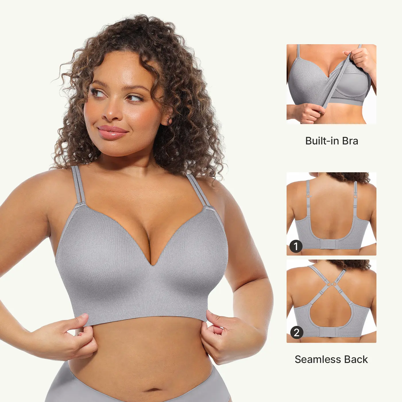 FeelinGirl Bras for Women No Underwire Seamless Wireless Bralette Push Up T-shirt Bra with Fixed Padded