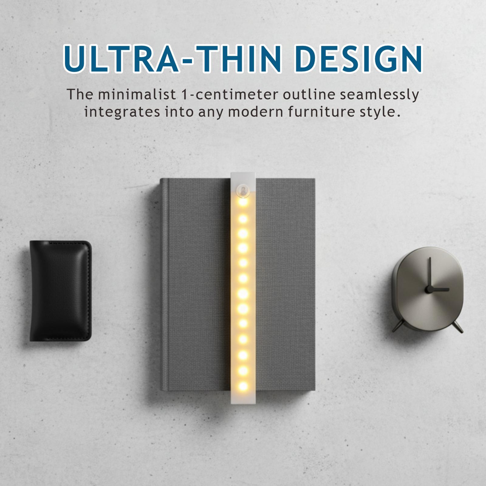 8-inch indoor adjustable motion sensor light for cabinet lighting, USB‑C rechargeable wireless cabinet lighting, countertop lighting for kitchen drawers, wardrobes, and stairs