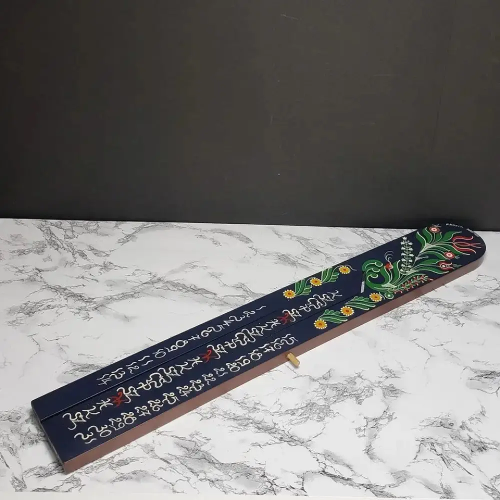 Hungarian Calendar Handmade Hand Painted Solid Wood Vintage
