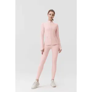 ROROlemon Long Zip-Up Jacket & 7/8 Leggings Two-Piece Set