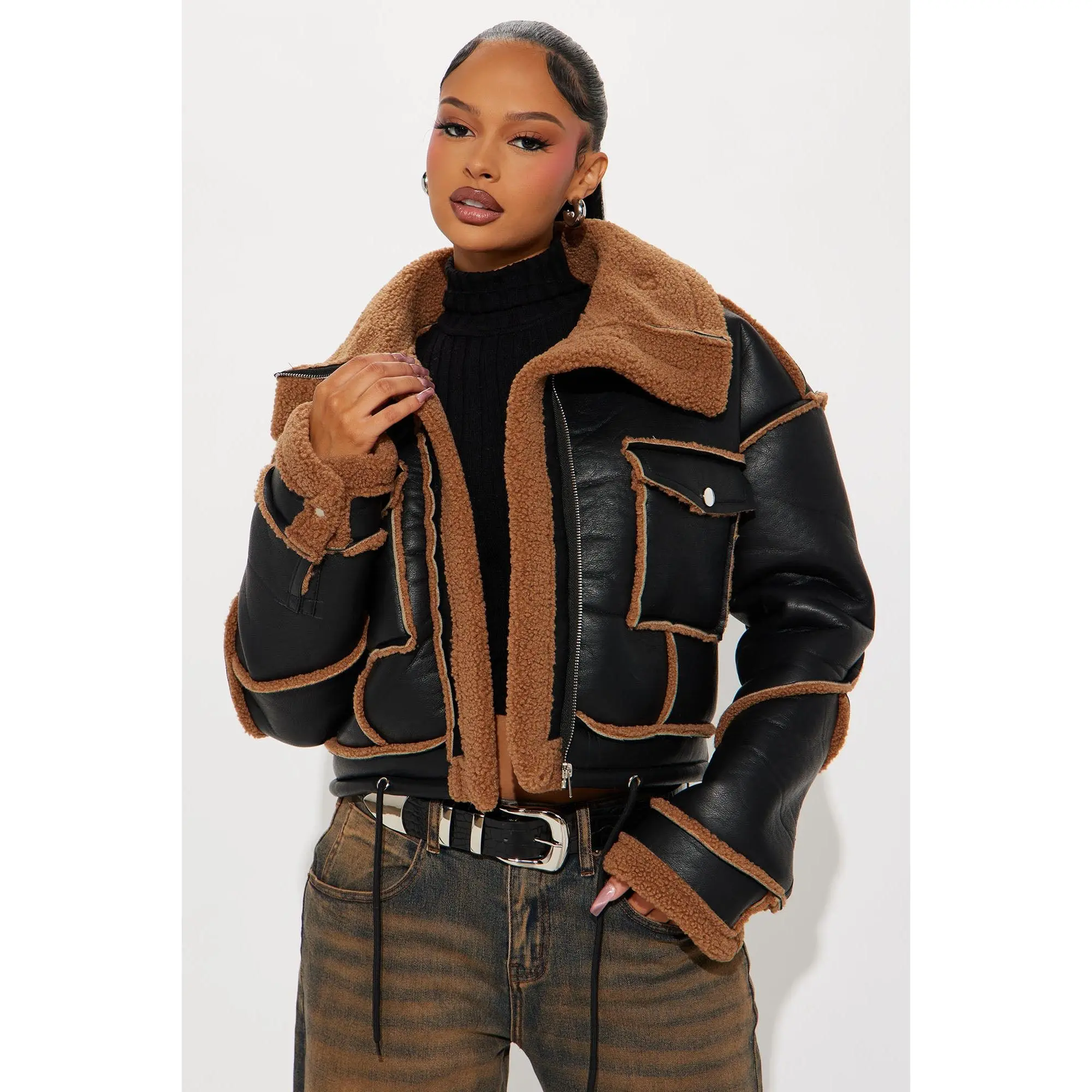 Out and About Shearling Jacket - Black
