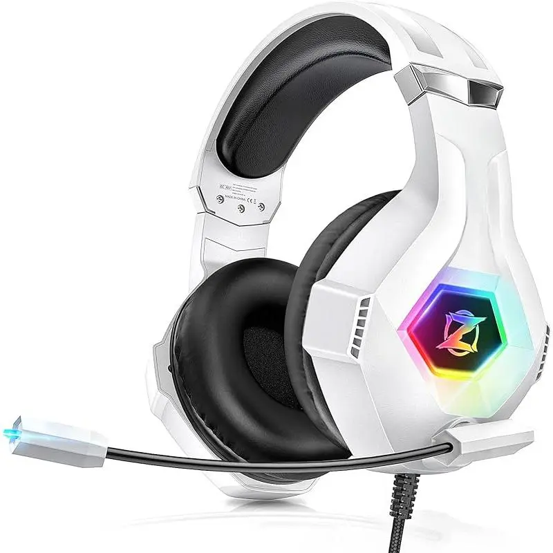 Gaming Headset with 7.1 Surround Sound, Noise Cancelling Mic, Over-Ear Headphones for Gaming Compatible with PC, PS4, PS5, Xbox, Switch, GEM Box, Atari 2600 System, Sega Game Gear