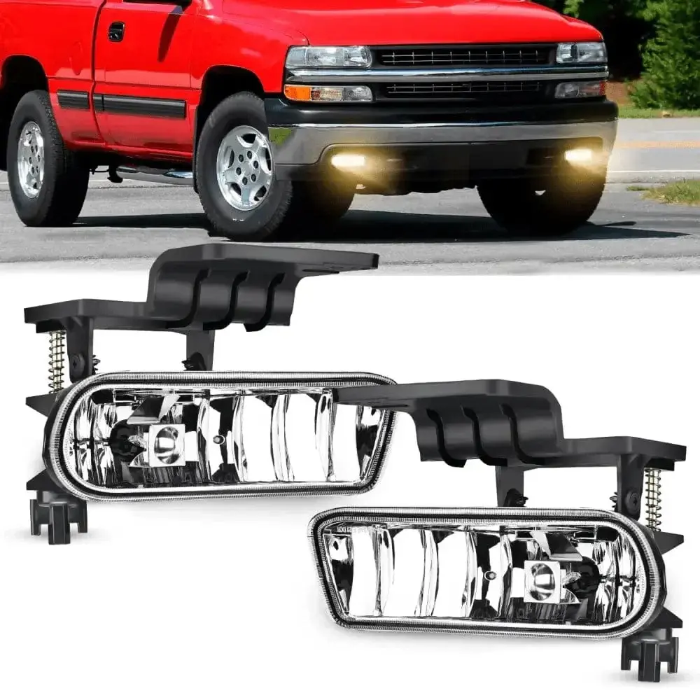 Nilight 1999 2000 2001 2002 Chevy Silverado 1500 2500 2001 2002 Chevy Silverado 3500 2000 2001 2002 2003 2004 2005 2006 Chevy Suburban Tahoe Fog Light Assembly Clear Lens Car Accessories Led
