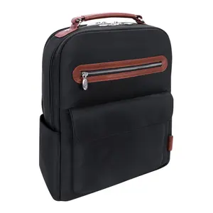 McKlein USA  17 in. U Series Logan Nylon Two-Tone Dual-Compartment Laptop & Tablet Backpack, Black