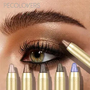 Shimmer Double-Ended Eyeshadow Stick,,Eyeshadow Pencil Crayon,Wth Sponge Makeup Brush,Glitter Eyeshadow Stick