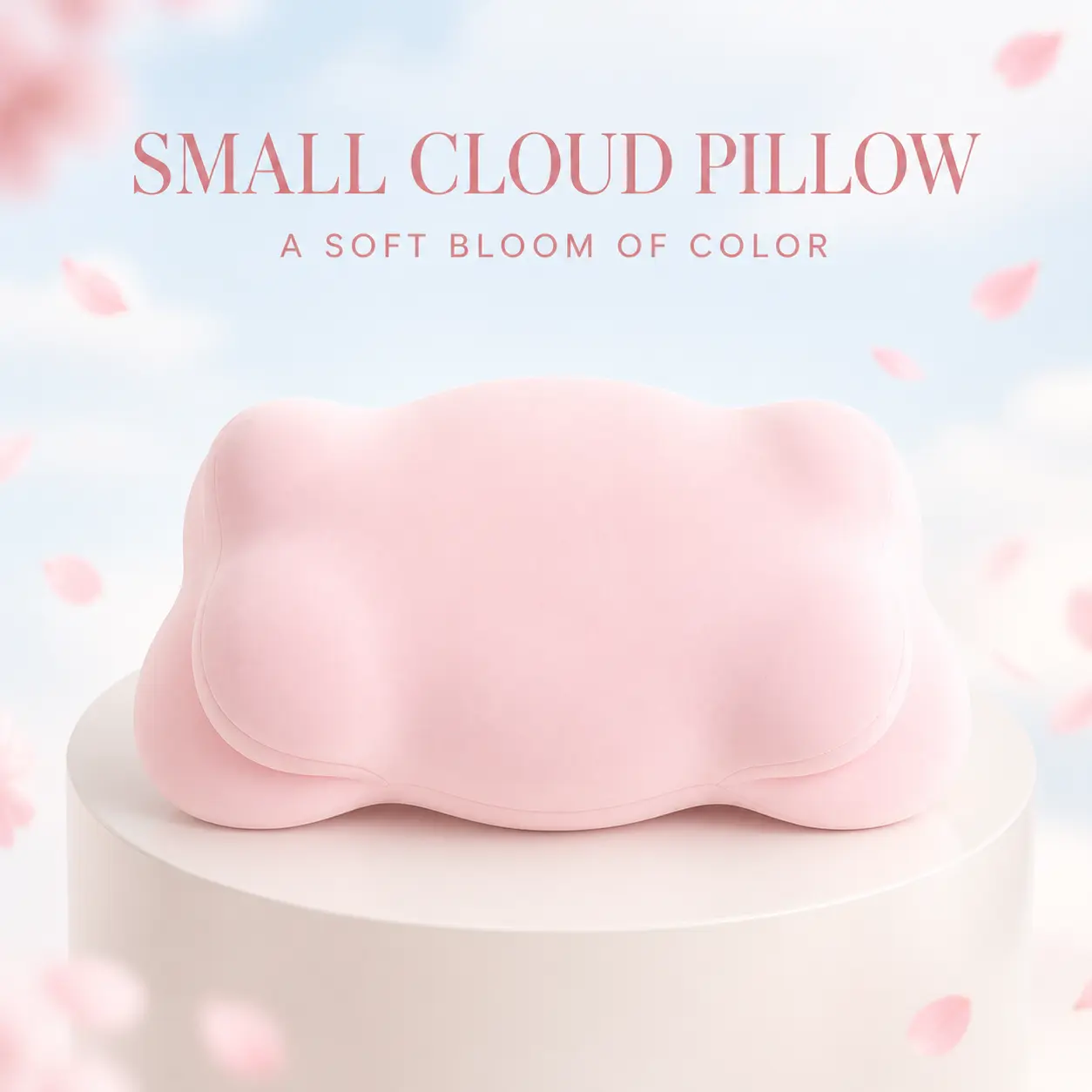 Cloud Shaped Memory Foam Pillow for Sleeping, Ergonomic Cervical Support with Dual-Height Neck Contours, Cooling Spandex Cover, Neck Pain Relief for Adults, Home & Travel Use
