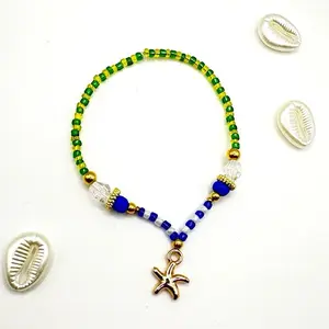 Mano de Orula with Yemaya Ilde Handcrafted Beaded Bracelet Traditional Orishas Orula & Yemaya Beads Perfect Gift for Yoruba Spirituality