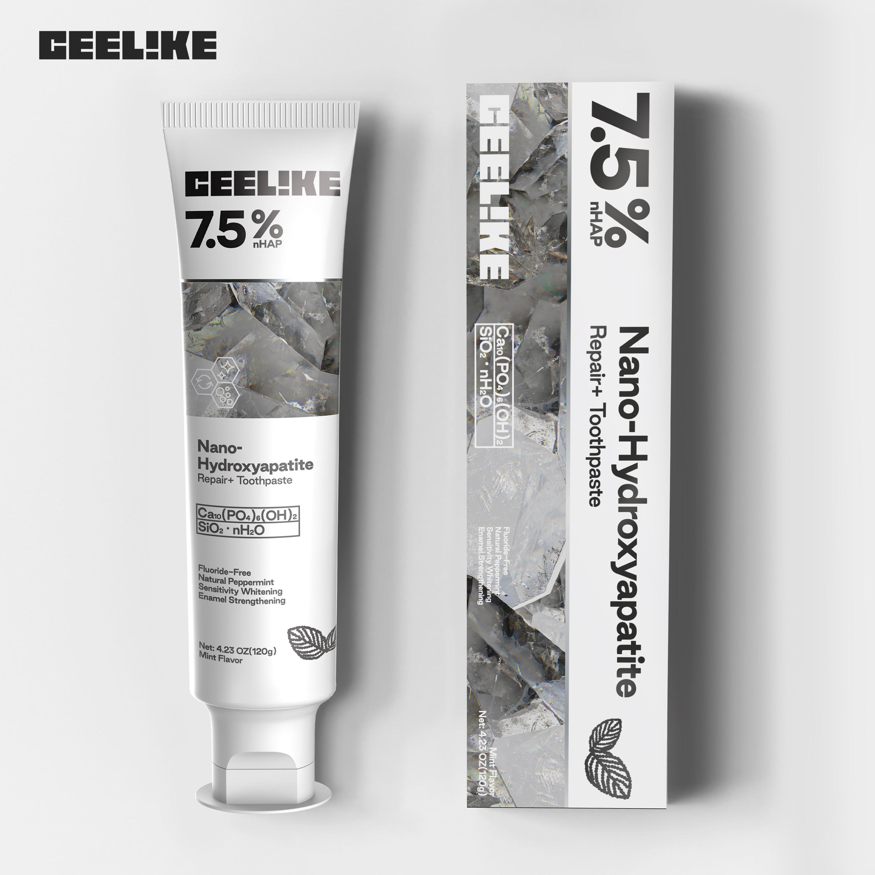 【CEELIKE】Fluoride-Free Nano Hydroxyapatite Toothpaste | Advanced Enamel Repair & Long-Lasting Fresh Breath | Mild Mint | 4.23 oz