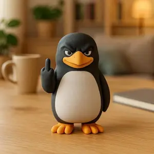 SleekHush Funny Penguin Home Decor Silly Cartoon Desk Ornament for Office - 15cm Height, 7.2cm Width, 10.6cm Length, Perfect for Office Decor