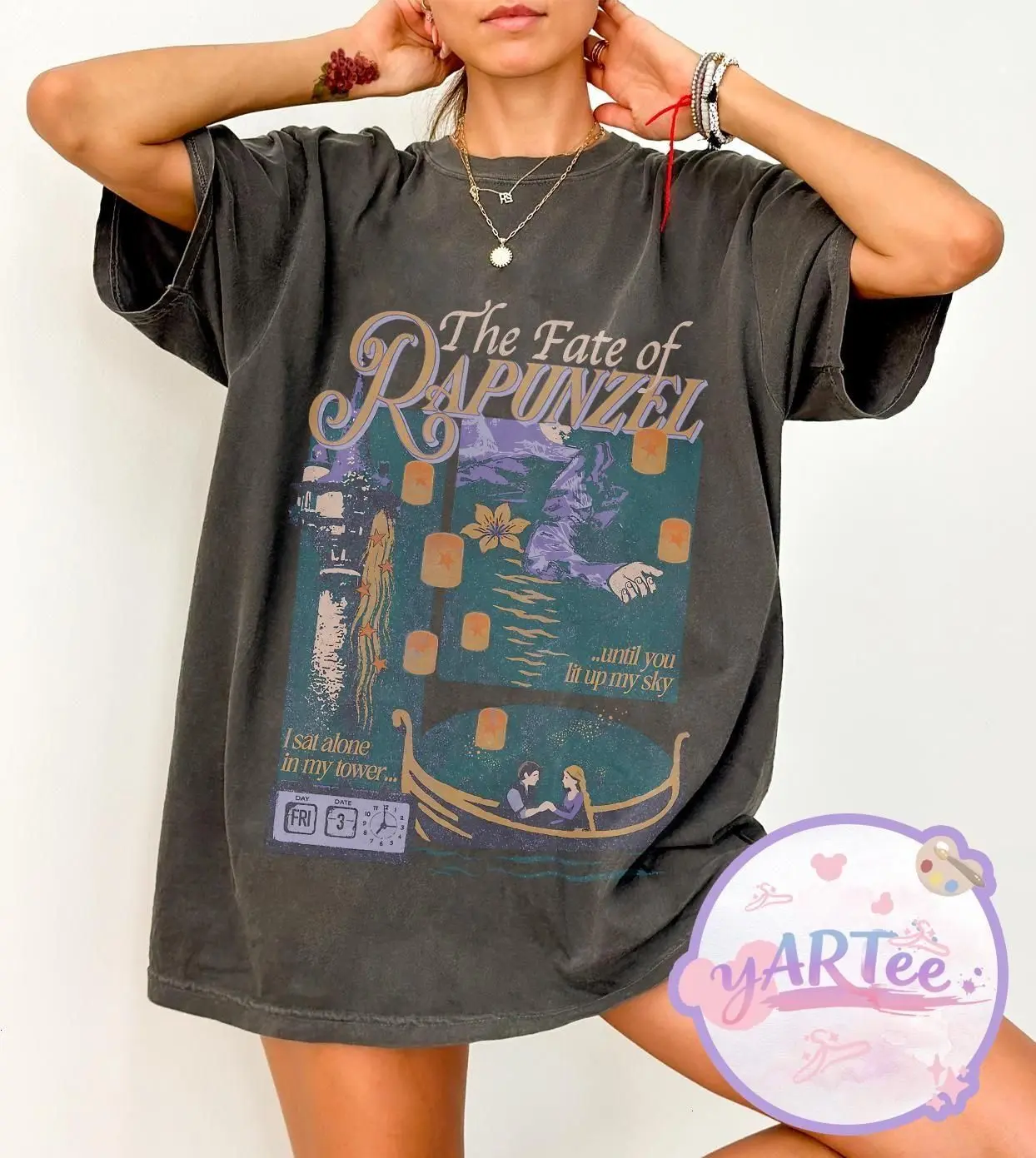 The Fate of Shirt, Vintage Tangled Lanterns Tee, I Sat Alone In My Tower Shirt, WDW Princess Aesthetic T-shirt