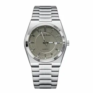 Luxury Men's Stainless Steel Watch – Minimalist Business Quartz Watch with Date, Waterproof Classic Silver Wristwatch