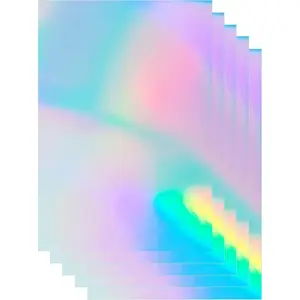 20 Sheets 8.5x11 inch Holographic Printable Waterproof Rainbow Vinyl Sticker Sheets for Inkjet or Laser Printer