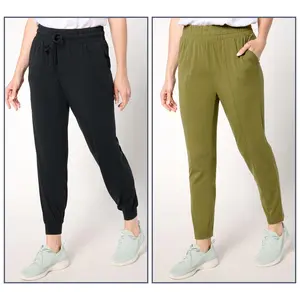 QVC Women's Petite 2-Piece Cozy Knit Jogger and Ankle Pant Set