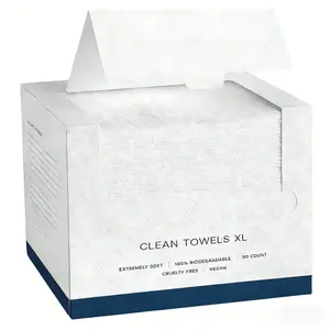 Disposable Face Towels 50 Ct per Pack 10"×12" Lint-Free Cleansing Wipes Perfect for Cleaning Makeup Removal and Travel