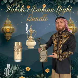 Habibi's Arabian Night Bundle | Dallah Arabica + Musamam + Mahd Al Dhahab | Eau De Parfum | Unisex Fragrance | 100 ML | Pink Pepper - Raspberry & Woody Notes