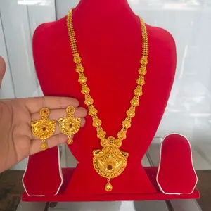 Gold plated Long Rani Haar/Necklace with Earrings