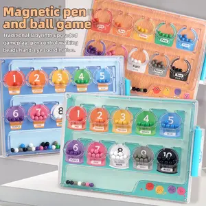 Multi-Color Magnetic Math Maze Toy for Kids, Color Matching Number Recognition, Montessori Logic Training, Desktop Puzzle Game, Wooden Puzzle