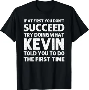 KEVIN Gift Name Personalized Birthday Funny Christmas Joke Summer Casual Short Sleeve Cotton T-Shirt