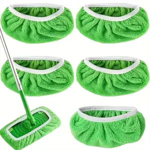 5 pcs Reusable Microfiber Mop Pads for Swiffer Sweeper Mop - Dry Sweeping Cloths & Wet Mopping Cloths for Household Cleaning - Washable Wet Pads for Mopping Floors (Mop is not Included) Microfiber Mop Refill