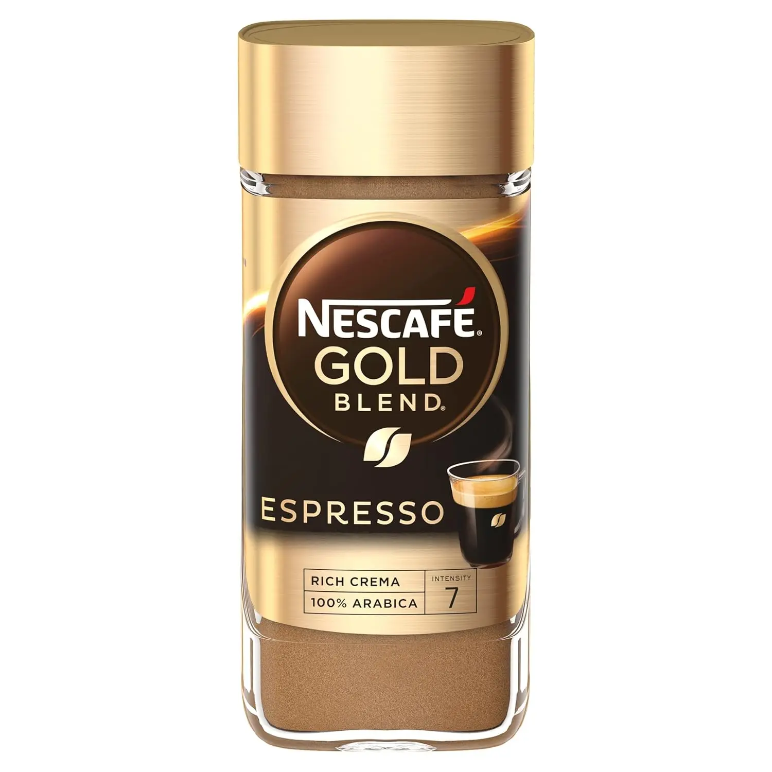 NESCAFE Instant Espresso Beverage in Jar, 3.5 oz Imported from the UK, Strong-Tasting Rich Coffee with Velvety Crema