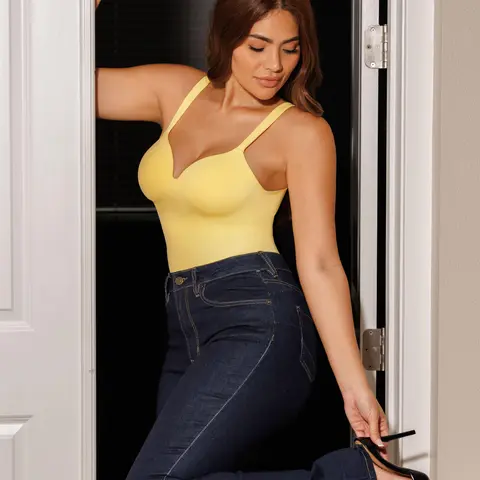 FeelinGirl Women's Built-in-Bra Sleeveless Bodysuit Colorful Shaping Camisole Slimming Tank Tops for Casual Outfits Comfortable Breathable Fabric newarrivals SohoChic