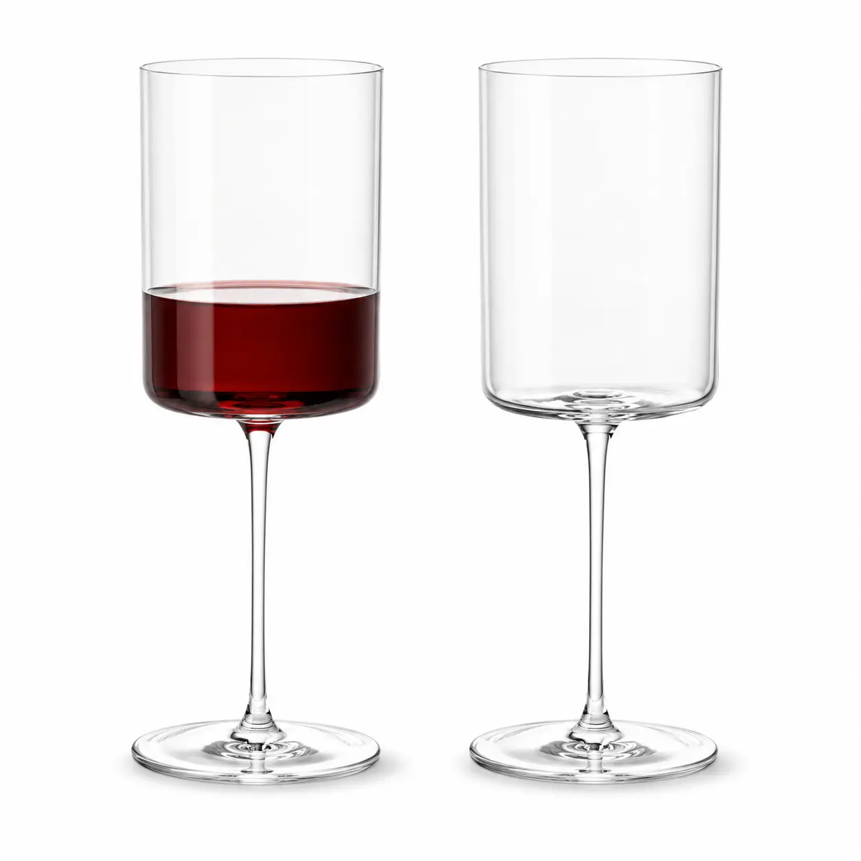 Stylish Clear Stemmed Red Wine Glasses Set - Kitchenware Drinkware for Dinner, Weddings, Home Bar Use