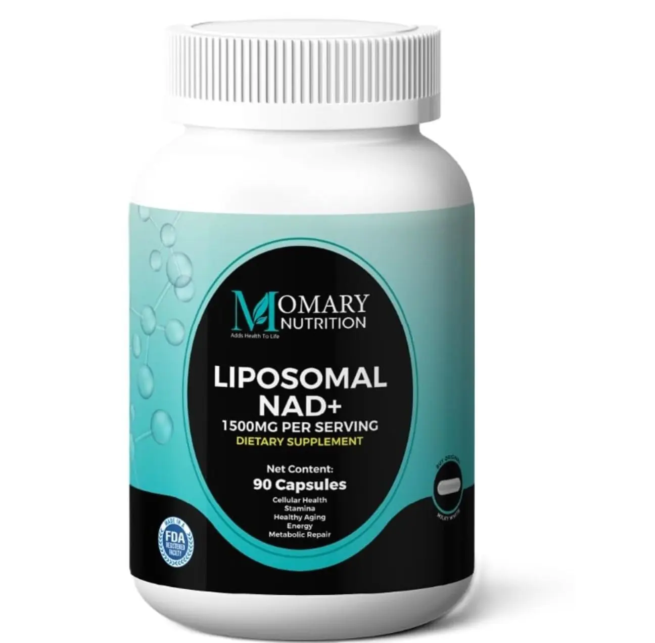 Liposomal NAD+ Supplement | Highest Rated NAD Supplements for Women & Men with Resveratrol and Japanese Knotweed Extract, Support Stamina, Metabolic Repair | Vegan, Gluten Free, Non-GMO, 90 Capsule