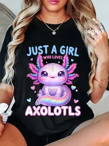 100% Cotton Axolotl Kawaii Just A Girl Who Loves Axolotls T-Shirt
