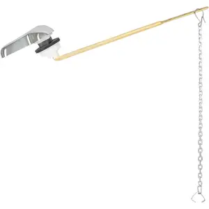 Universal Front Mount Toilet Handle Kit – Premium Brass Lever with Chrome Plating, Adjustable Arm & Stainless Steel Flapper Chain, Compatible with Most Toilet Brands
