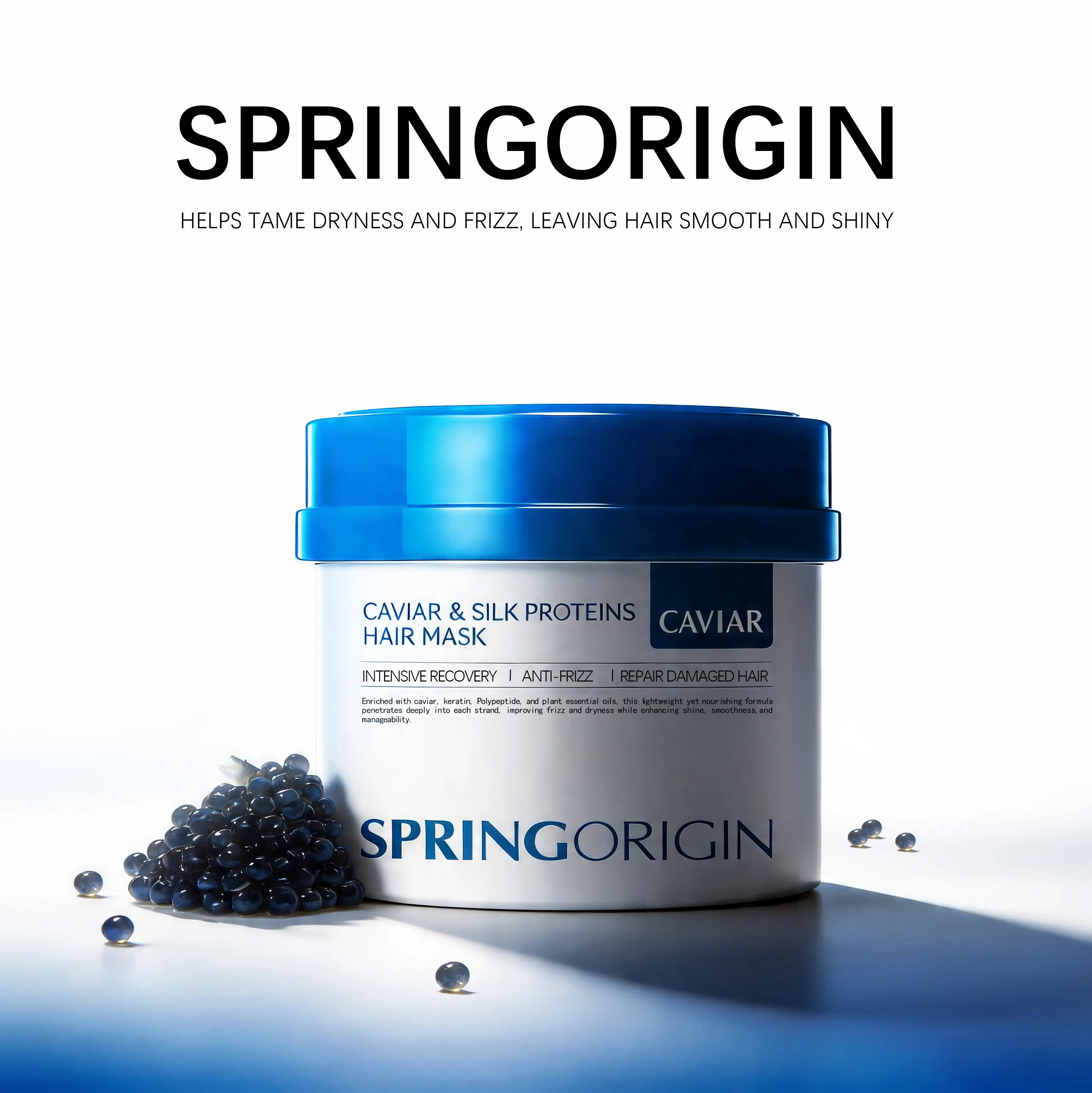 Spring oringin Caviar Collagen Hair Mask: Intensive Repair Treatment for Damaged, Dry Hair - Controls Frizz & Deep Hydration#Summervibes①