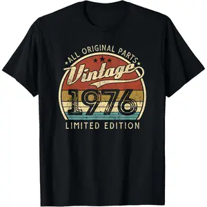 Vintage 1976 Limited Edition 46 Years Old 46th Birthday T-Shirt Made in USA