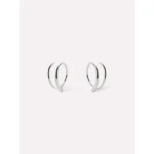 Double Hoop Earrings - Harley Silver