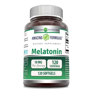 Amazing Formulas Melatonin 10 Mg Per Serving 120 Softgels Supplement | Non-GMO | Gluten Free | Made in USA