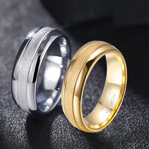 Couple ring, couple pair ring simple creative matte birthday gift width 8mm tungsten steel ring