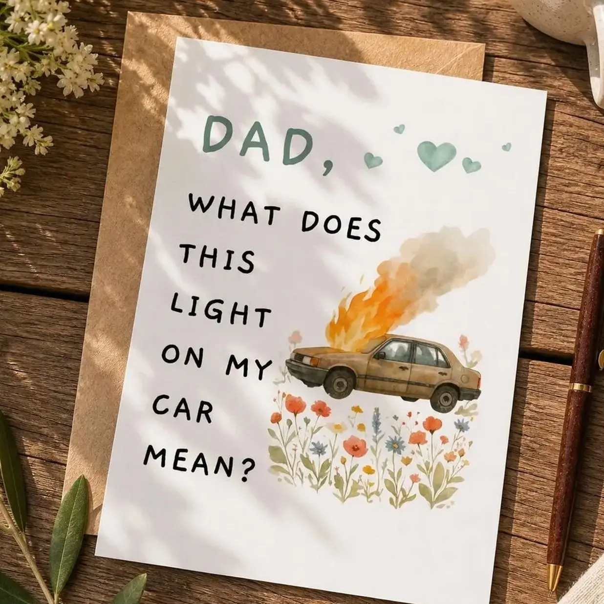 Funny Father’s Day Card -  Dad Joke Birthday Card, Hilarious Dad Gift Card, Funny Greeting Card for Dad from Daughter, Greeting Card with Envelope
