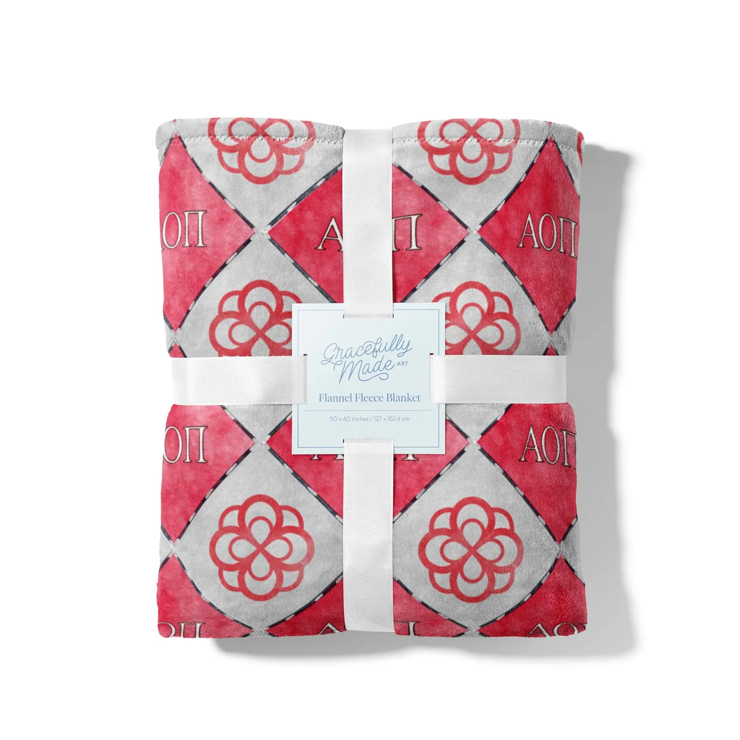Alpha Omicron Pi Flannel Fleece Blanket