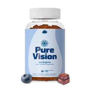 Pure Vision Sugar Free Eye Health Gummies – Lutein, Zeaxanthin, Bilberry & Vitamin A + E, Allulose Sweetened, Blueberry Flavor – 70 Gummies