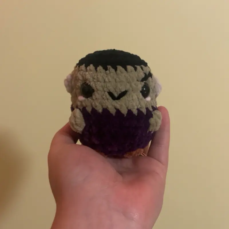 Hand-crocheted zombie