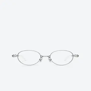 GENTLE MONSTER Pico 02 Silver Frame Clear Lenses Oval Shape