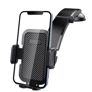 Upgraded Strongest Suction Car Phone Holder Bendable Arm, Never Block View Rotatable Cellphone Mount for Dashboard Windshield , Cradle Stand for iPhone 17 16 15 14 13 12 Pro Max (Black)