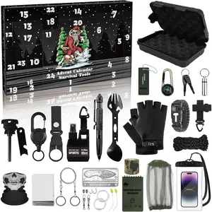 Survival Kit Advent Calendar 2025 – 24-Day Christmas Countdown Gifts with Outdoor & Camping Tools for Men, Dad, Teen Boys – Hiking, Fishing, Backpacking Gift Idea