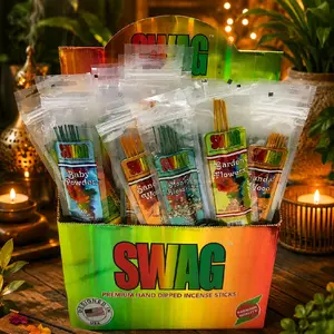Premium 11-Inch Hand-Dipped Incense Sticks, Long-Lasting Aromatherapy Fragrance for Meditation & Relaxation, Home Décor, 12 Flavours (10 Sticks Per Pack) Scented mix Match pk