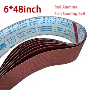 6 Rolls Mixed Pack 6x48 Inch Sandpaper (150x1220mm), Fish Shape Design Abrasive Grinding Sandpaper for Metal Wood Stainless Steel Polishing